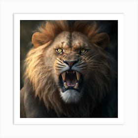 Lion Roaring 1 Art Print