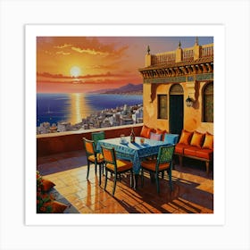 Sunset On The Terrace Art Print