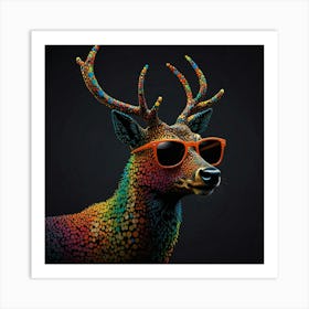 Deer In Sunglasses Art Print