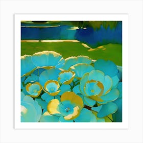 Blue Flowers 1 Art Print