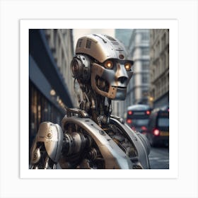 Robot In The City 49 Art Print