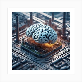 Brain On A City 1 Art Print