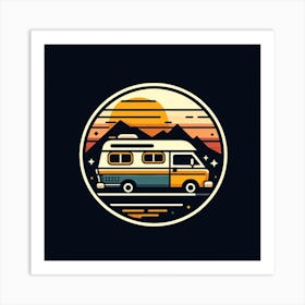 Retro Camper Van 3 Art Print
