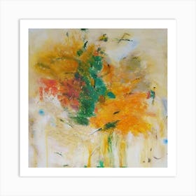 Abstract Painting, Yellow Color Art Print