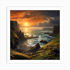 Sunset On The Cliffs Art Print