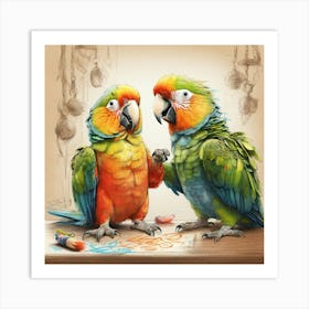 Parrots 8 Art Print