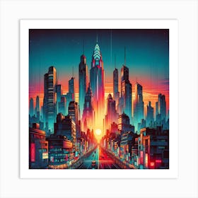 Twilight Metropolis Art Print