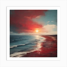 Sunset On The Beach Art Print