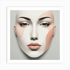 Woman'S Face With Makeup Art Print