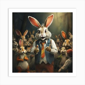 Rabbits In The Woods 6 Art Print