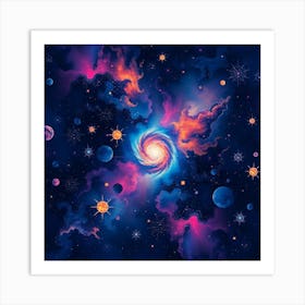 Galaxy Space Background Affiche