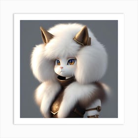 White Cat Art Print