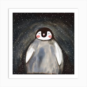 Happy Penguin Square Art Print