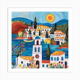 Kids Travel Illustration Greece 4 Art Print