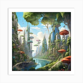 Futuristic City 2 Art Print