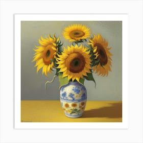 Sunflowers In A Vase Art Print