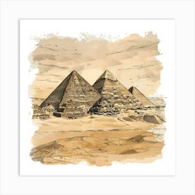 A Pyramids Of Giza Hand Drawn Sketch Illustratio 1719955285 4 Art Print