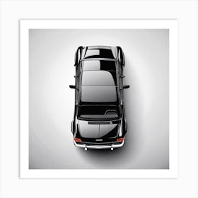 Black Car From The Top Art Print