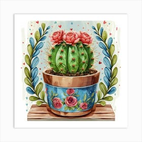 Watercolor Cactus Art Print