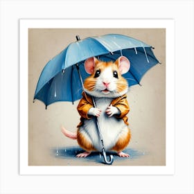 Hamster In The Rain 7 Art Print