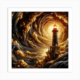 Lighthouse In The Ocean 9 Art Print