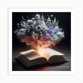 crystal and smoky clouds book Art Print