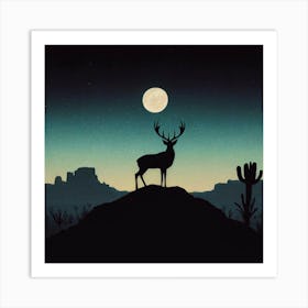 Deer In The Desert Art Print