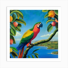 Parrot Papagei Tropical Art Print