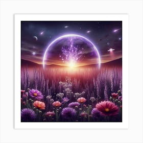 Purple Flower Field Art Print