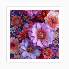 Colorful Flowers 1 Art Print