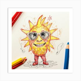 Sun In Sunglasses Art Print