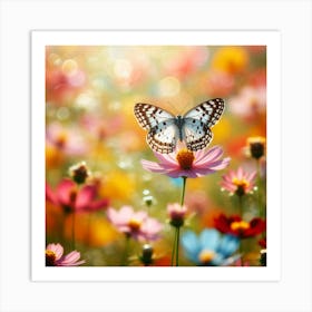 Butterfly On A Flower 20 Art Print