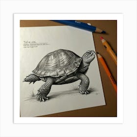 Turtle Drawing 12 Art Print