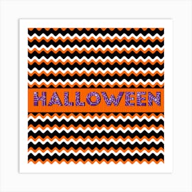 Halloween Chevron Pattern Art Print
