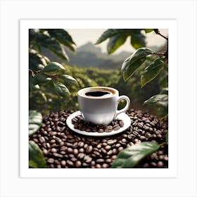 Coffee Beans On A Plate 1 Art Print