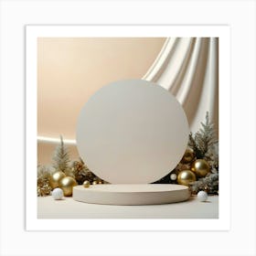 White Circle On A White Background 1 Art Print