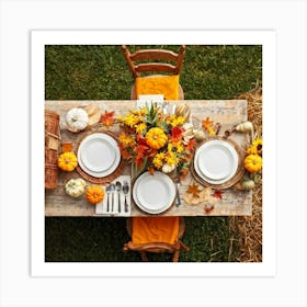 An Idyllic Rustic Autumn Setting A Basket Brimming With Fresh Harvest Of Corn And Pumpkin Wood Br (2) 2 Art Print