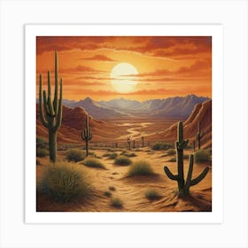 Lifelike Vision Desert Sunset Ii Art Print 0 1 Art Print