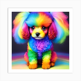 Rainbow Poodle Art Print