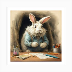 Rabbit In A Cave Art Print