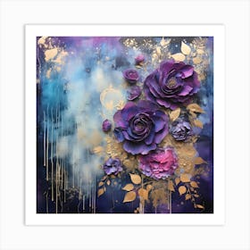 Vintage Moody Flowers 2 Art Print