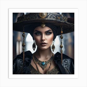 Woman In A Hat Art Print