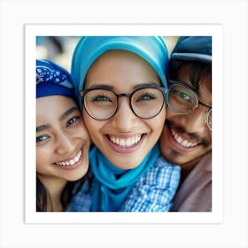 Happy Muslim Family Art Print