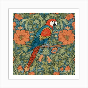 william morris parrot art Art Print