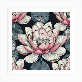 Lotus illustration Art Print