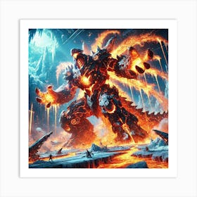 Flame Leviathan Magma Surge Art Print