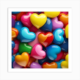 Colorful Hearts 2 Art Print