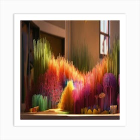 Forest Of Colorful Sticks Art Print