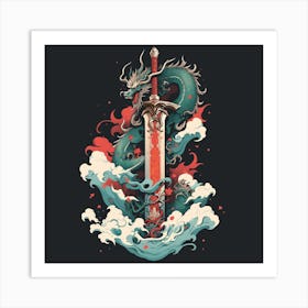 Sword Dragon Art Print