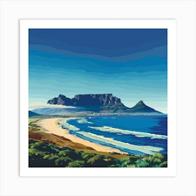 A Table Mountain In Cape Town Vector Design Illu 1720033839 3 Art Print